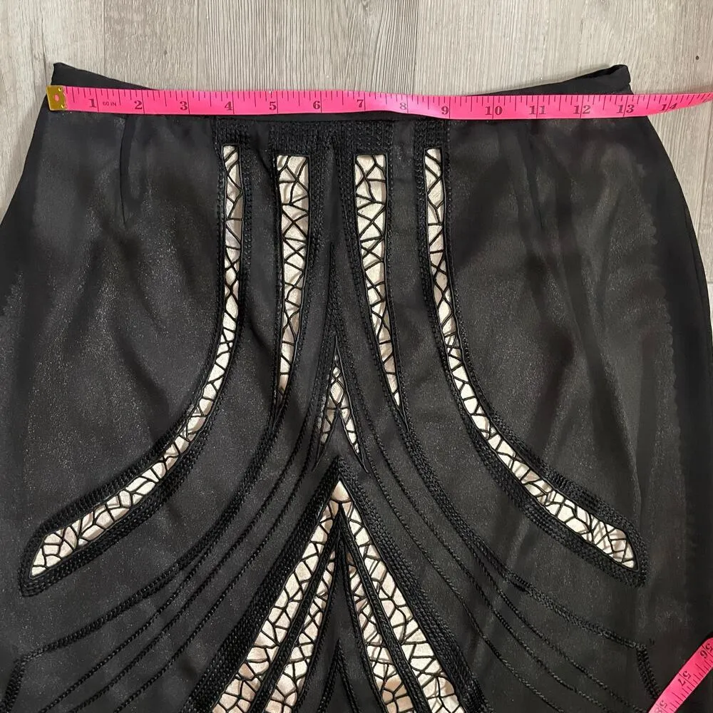 TAHARI ASL LUXE Black Champagne Stained Glass Lace. Size 12P - Image 6