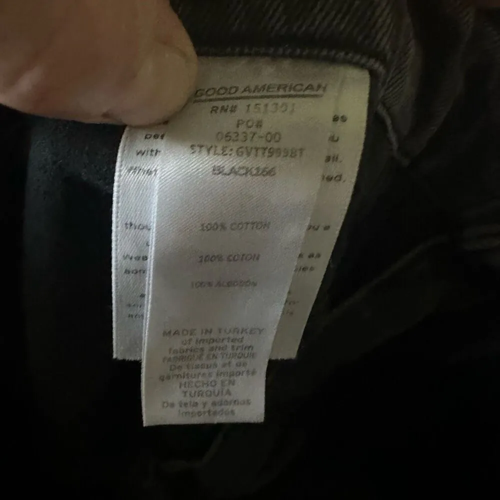 Good American distressed washed black 90’s 10/30 luxe wedgie jeans - Image 5