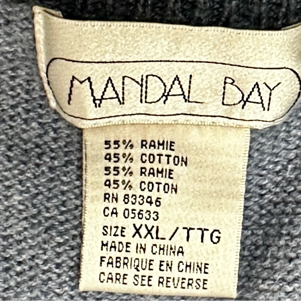 Vintage Mandal Bay CottageCore CoastalGrandma Sweater Vest XXL Beach Embellished Blue - Image 11