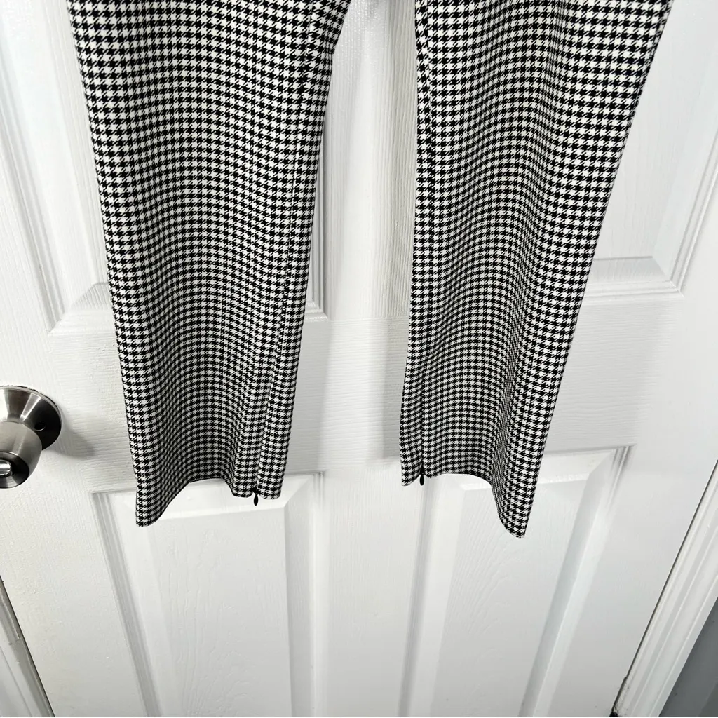 Sz 2 Alice & Olivia Zipper Ankle Pants Black White Houndstooth NWOT $295 MSRP - Image 6