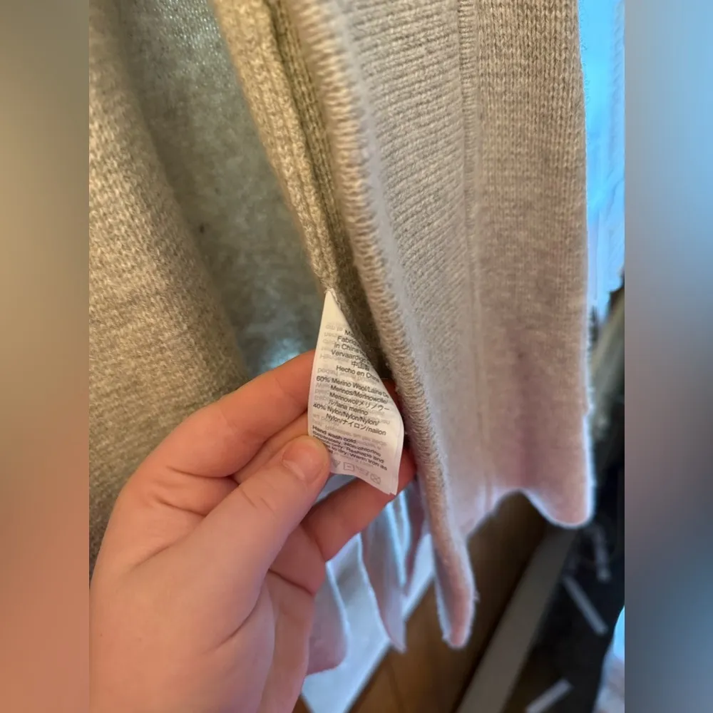 Sweater Size XL Merino Wool Beige Cardigan Blazer - Image 3