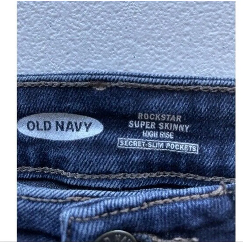 Old Navy Rockstar Super Skinny Jeans Size 4 Women’s Blue Denim High Rise Pants - Image 4