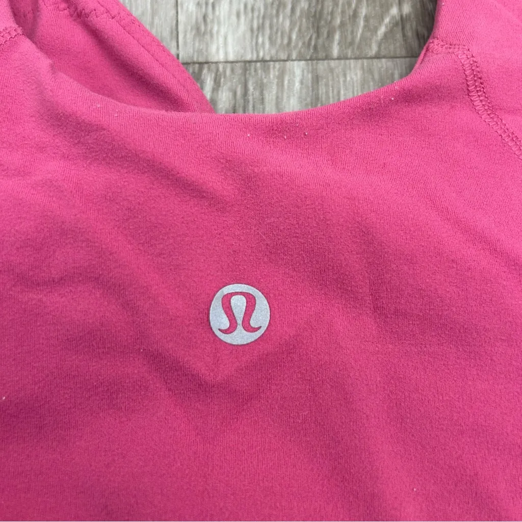 Lululemon Hot Raspberry Pink Align Tank Cropped Athletic Top Size 6 - Image 4