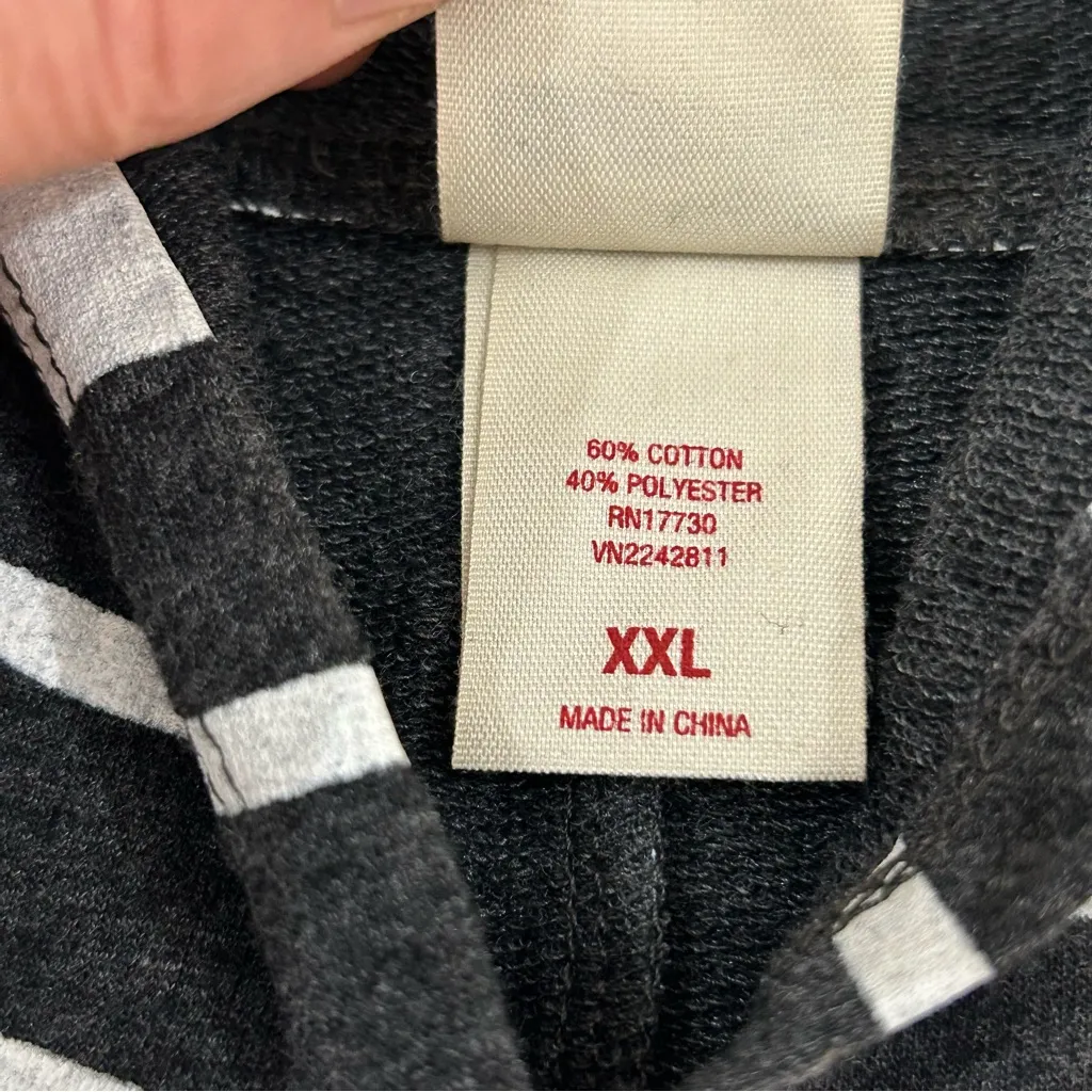 Mossimo Supply Co. Love Pink Black White Striped Oversized Hoodie Sweatshirt XXL Size 2X - Image 5