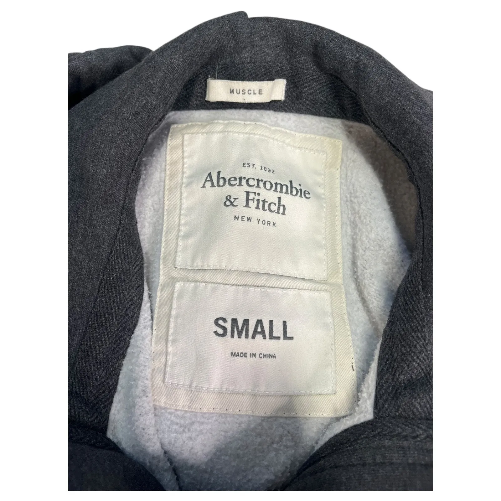 Abercrombie Fitch Hoodie Womens Small Button Up Muscle Sweatshirt Jacket Retro - Image 6