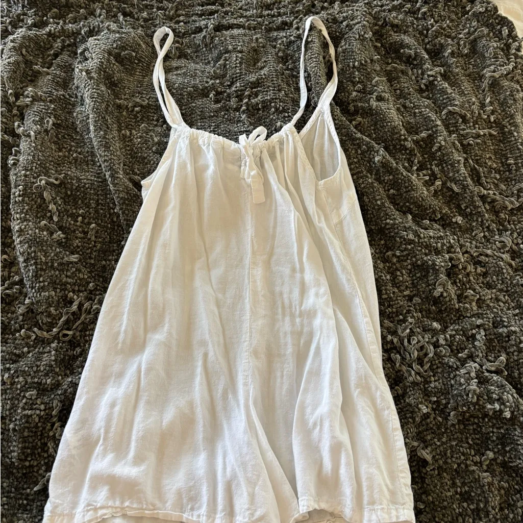 Rhythm White Button Up Cover-up Romper - Image 3