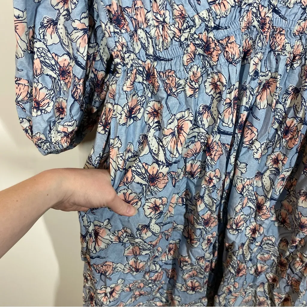 St. Roche Auberon Midi Dress Size 10 Organic‎ Cotton Coastal Beachy Vacation Pink - Image 5