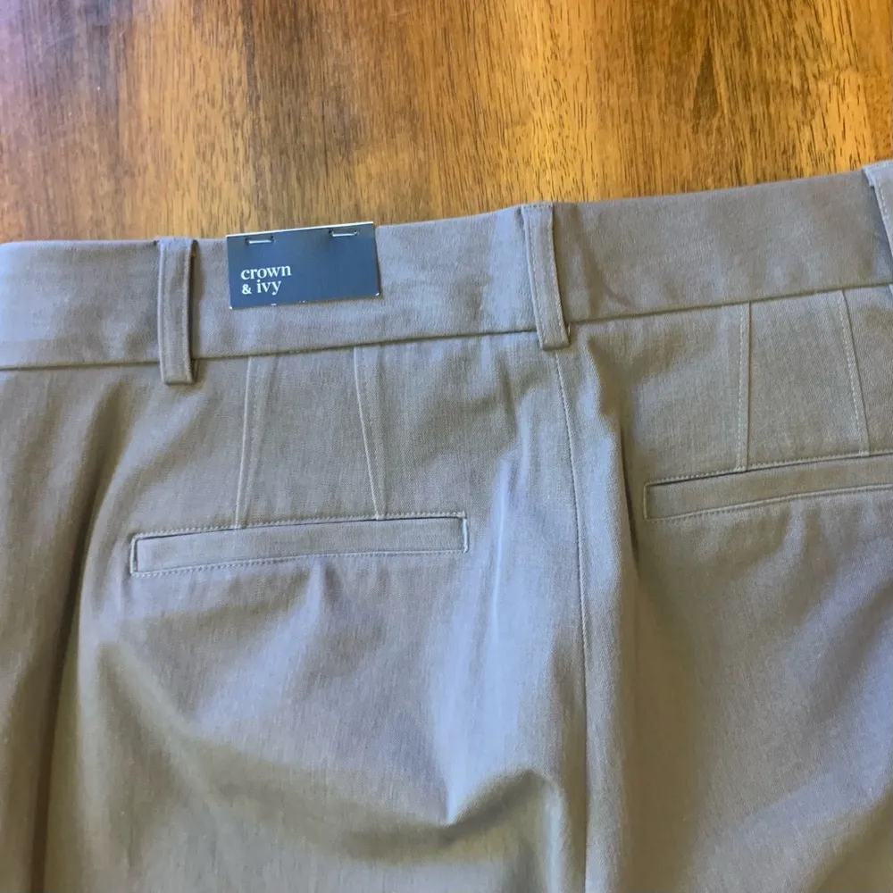 Crown & Ivy size 6 NWT Cary chino pants gray stretch tapered pants. - Image 10