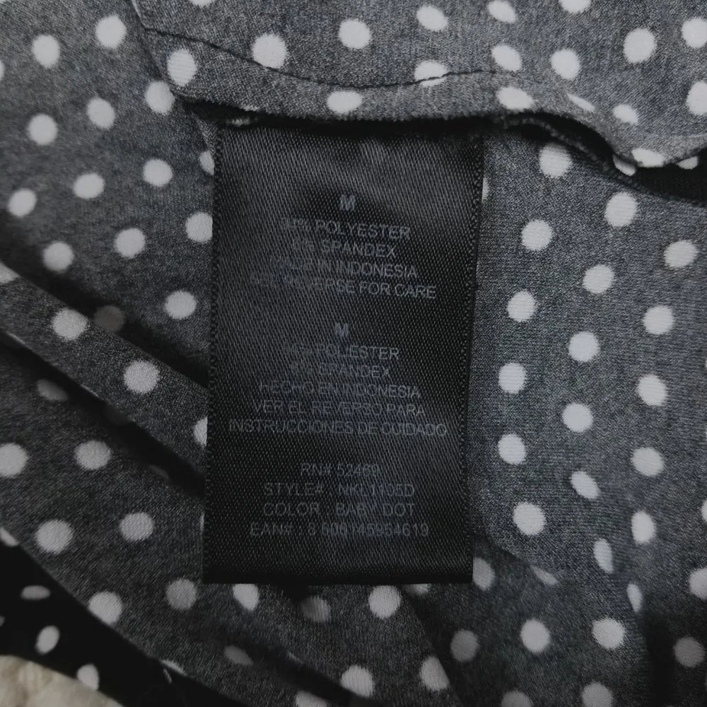 Norma Kamali Baby Polka Dot Faux Wrap Dress Black & White Sz Medium - Image 9