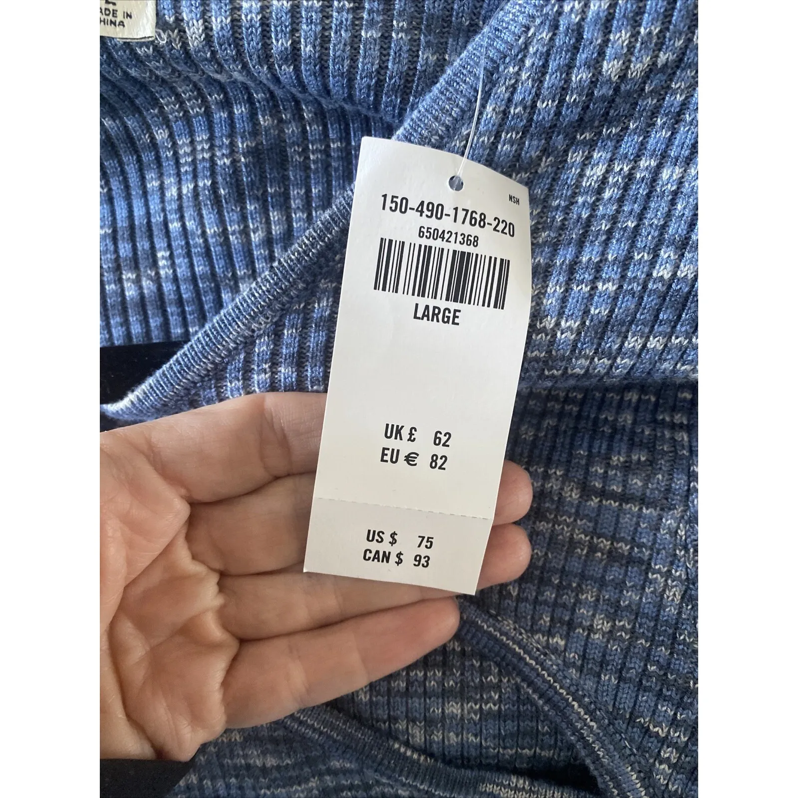 Abercrombie Fitch‎ Women's Large Blue Ribbed Knit Bodysuit NEW Clean Girl Boho - Image 9