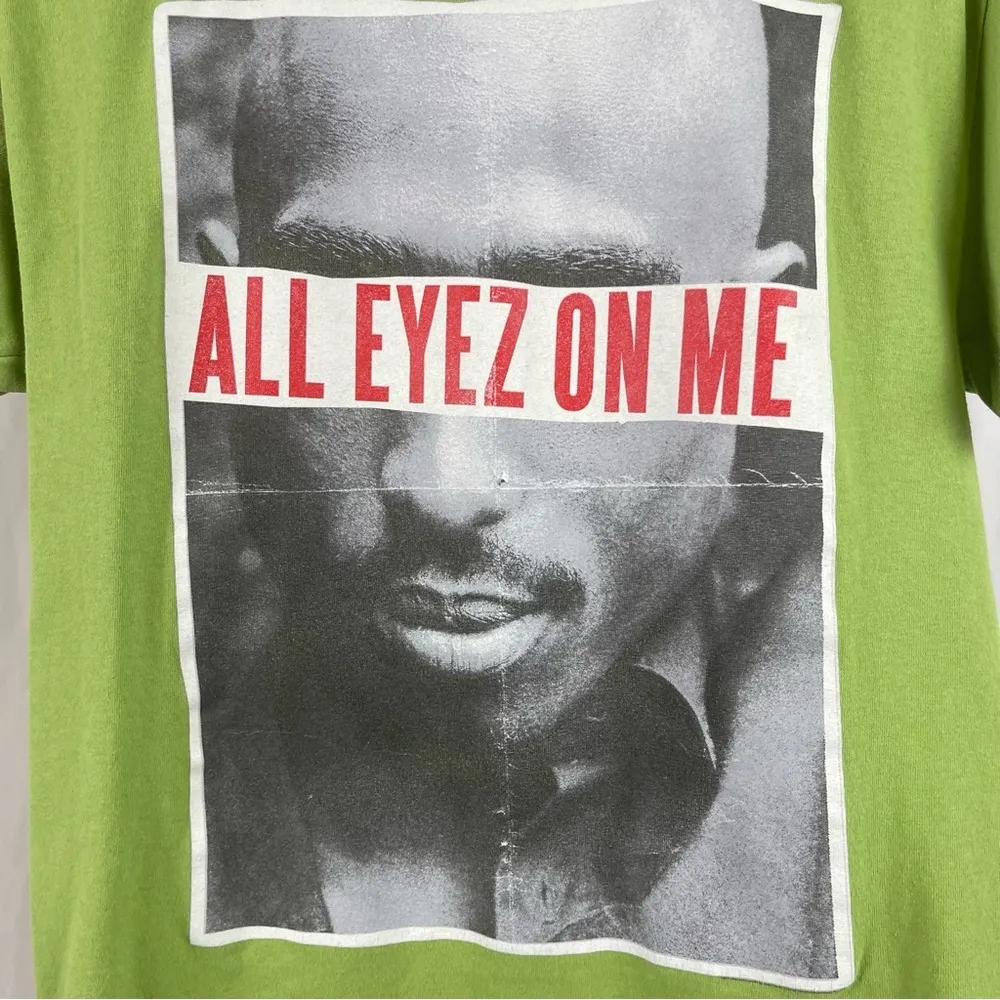 2Pac All Eyez On Me Medium Lime Green Graphic Tee Shirt Band Rap Music Tupac - Image 3