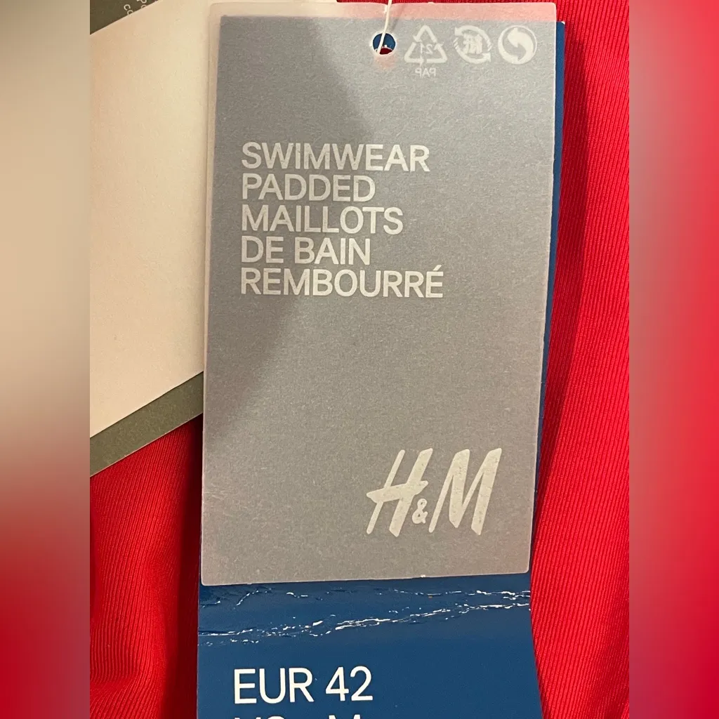 H&M NWT Women’s High Leg‎ Ribbed Swimsuit Size M - Image 8