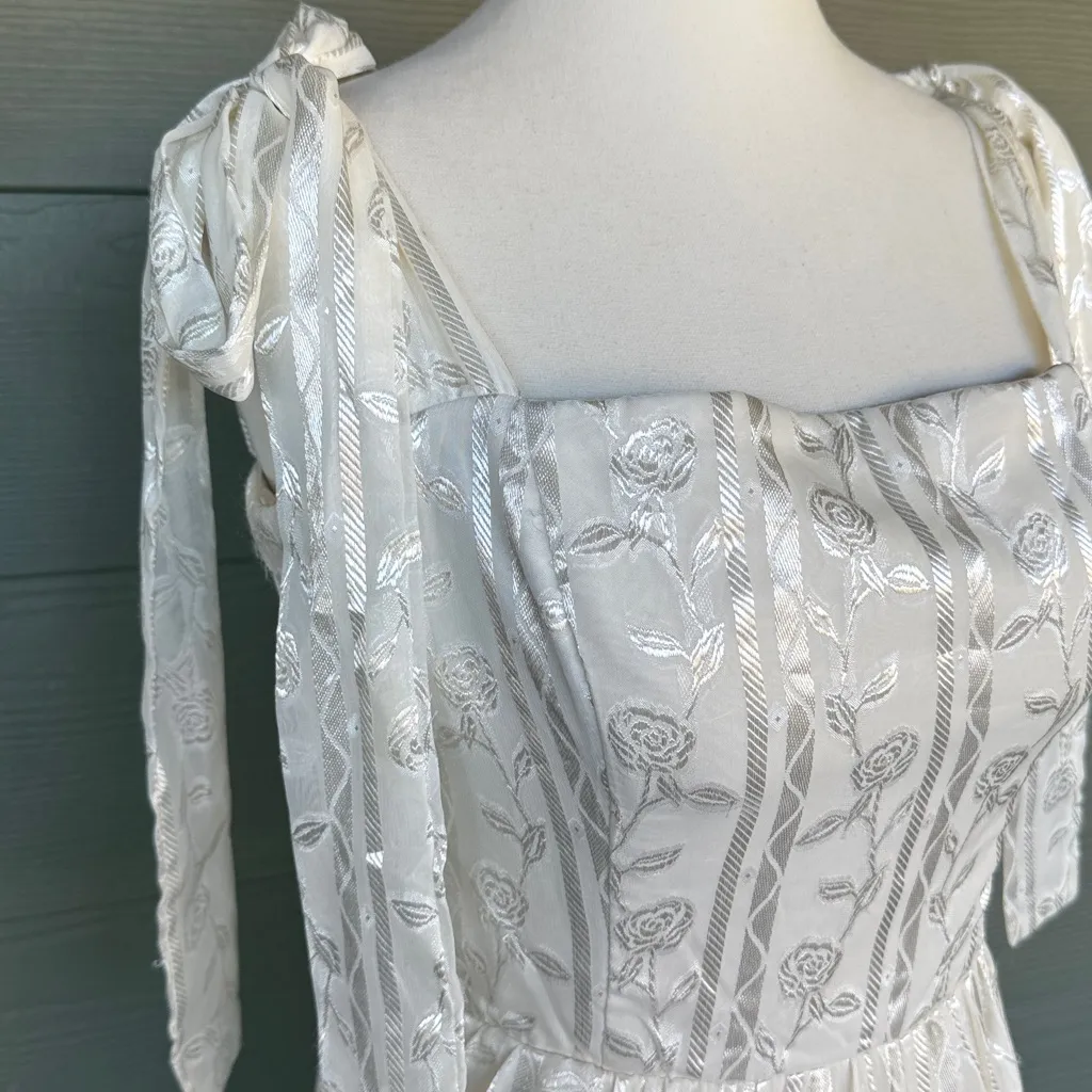 Lulus “Andrea” Jacquard Maxi Cocktail Dress - Image 4