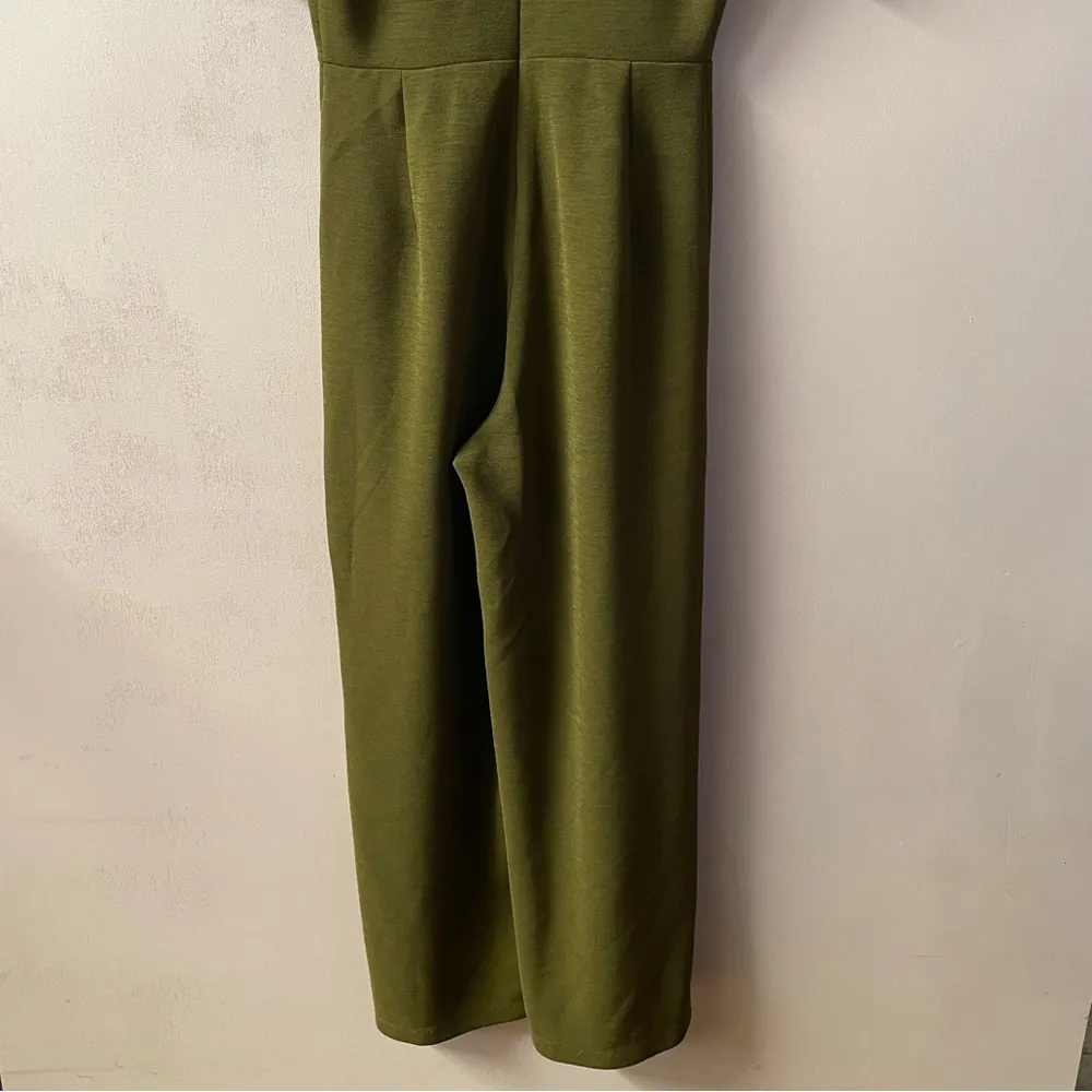 Madewell TeXTURE & THREAD Olive Green Short Sleeve V-Neck Jumpsuit Sz XXS EUC - Image 10