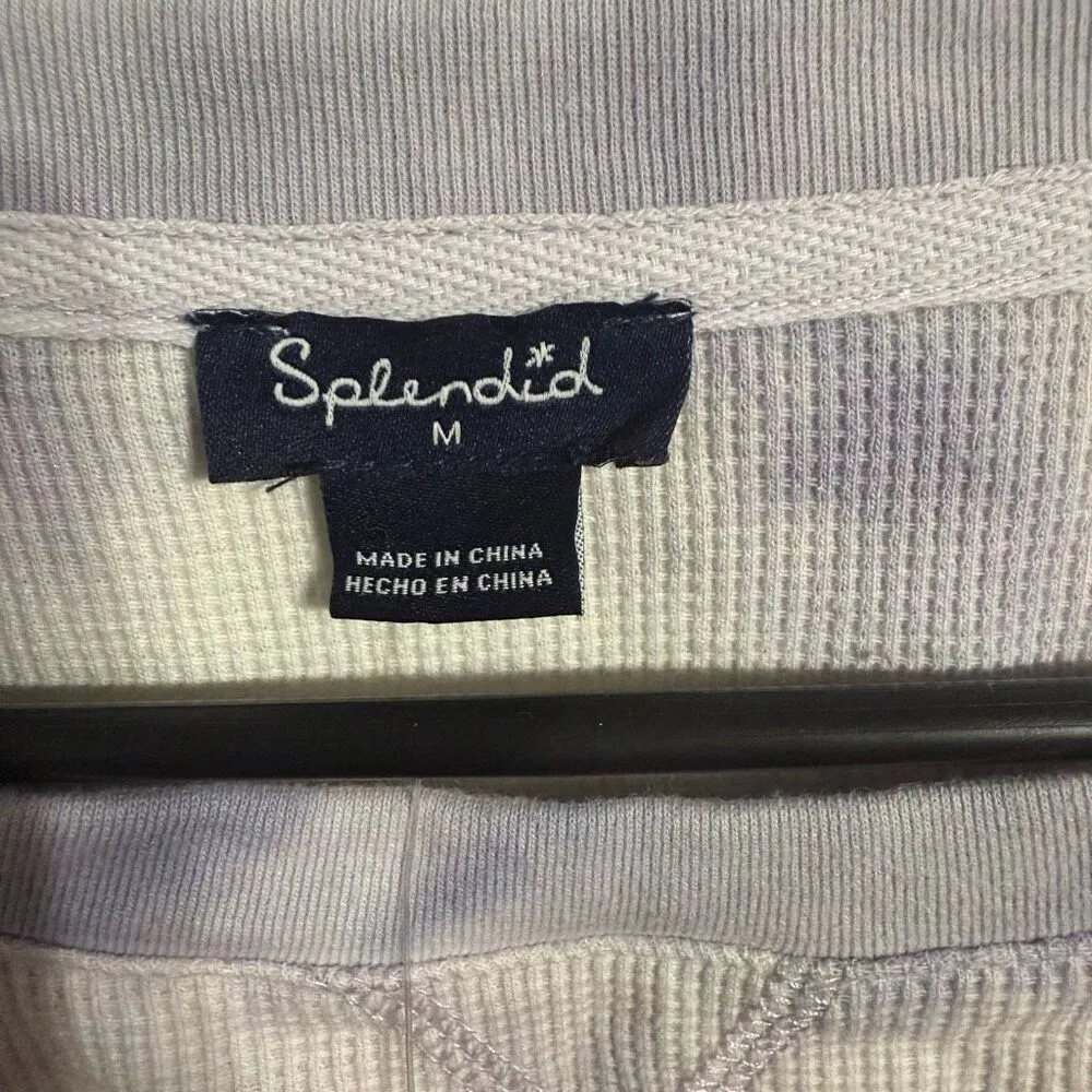 Splendid Lavender Tie Dye Waffle Knit Pullover Sweatshirt –‎ Size M – NWT - Image 3