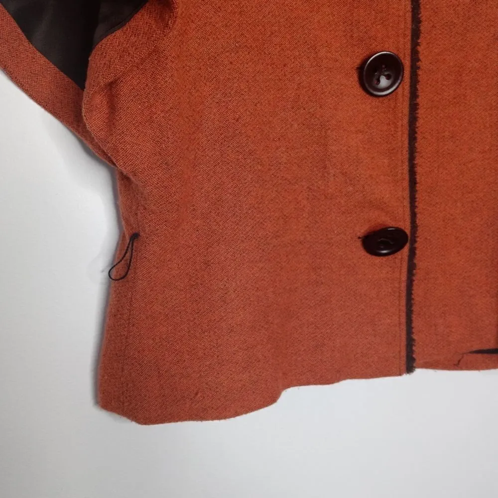 Iris Setlakwe rust color wool blend blazer Orange Size 10 - Image 3