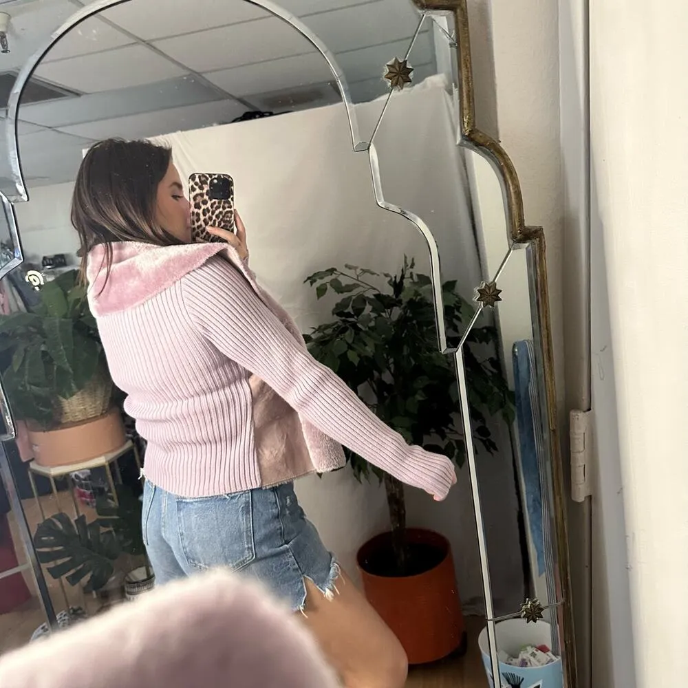 Vintage Y2k Purple Suede Fur Long Sleeve Open Jacket - Image 4