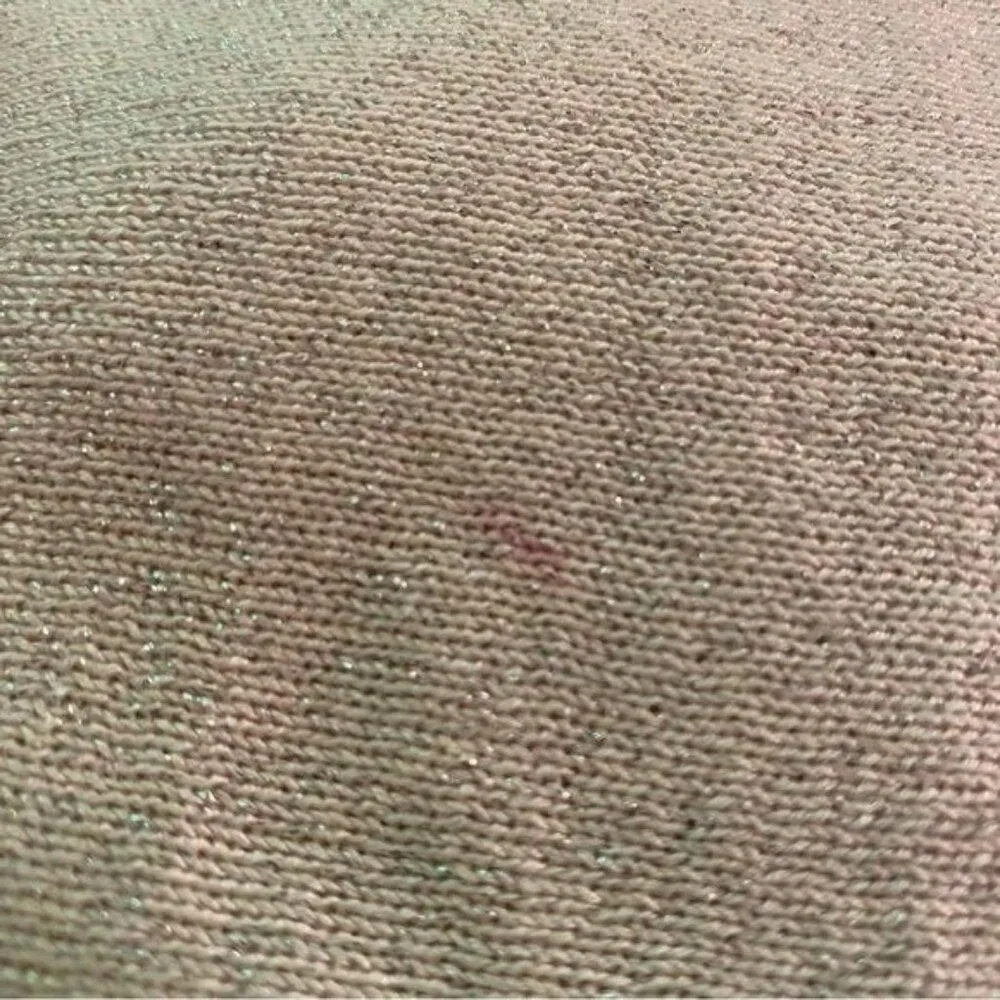 Easywear by Chico’s Metallic Knit 3/4 Sleeve Sweater Light Pink - Image 3