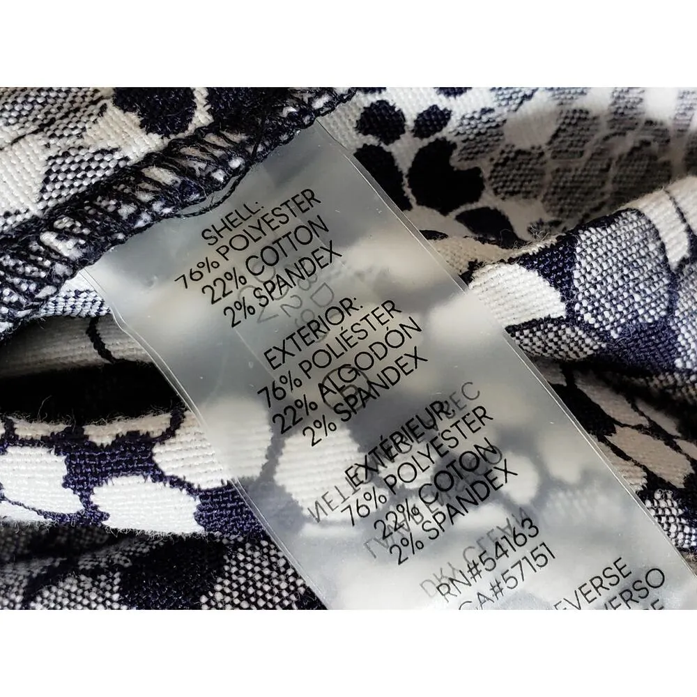 Karl Lagerfeld Mini Dress Womens 6 Blue White Floral Sleeveless V Neck Back Zip - Image 8