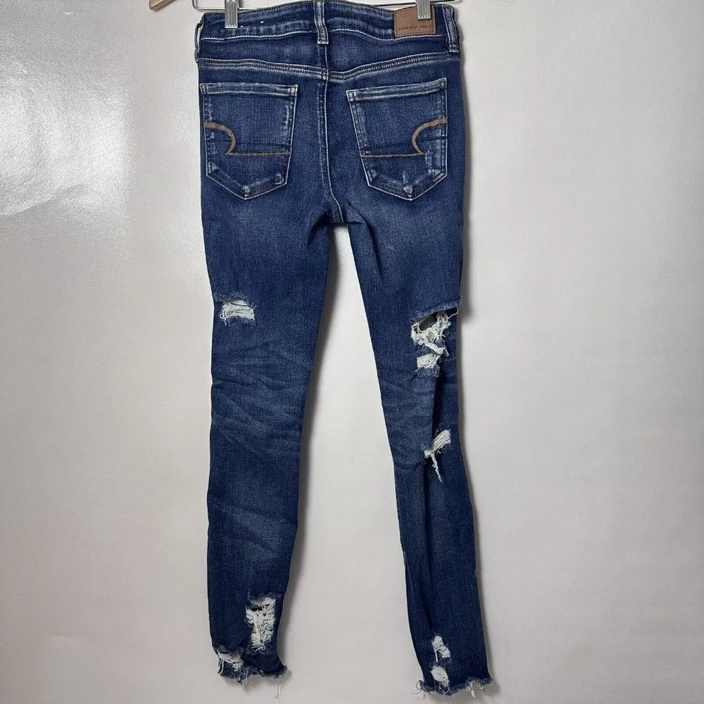 American Eagle Jeans Women 4 Blue Jegging Crop Next Level Stretch Denim - Image 2
