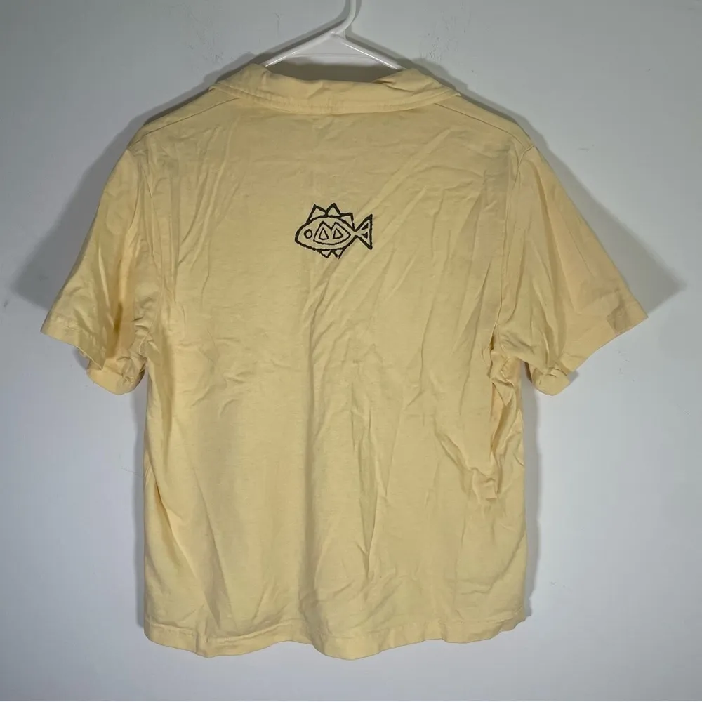 Vintage Women’s Baby Yellow Button Down Beachy Blouse Size Small - Image 5