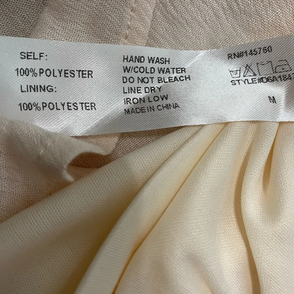 IJOAH Beige Floral Embroidered 3/4 Sleeve Midi Dress Blue Size M - Image 8