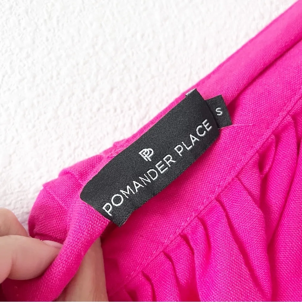 Tuckernuck Pomander Place Florencia One Shoulder Midi Dress in Poppy Pink - Image 3