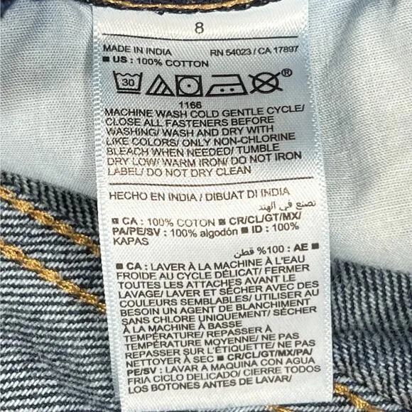 Old‎ Navy Jean Shorts Women's 8 Cutoffs Slouchy Dark Wash Grunge Denim Vacation - Image 7