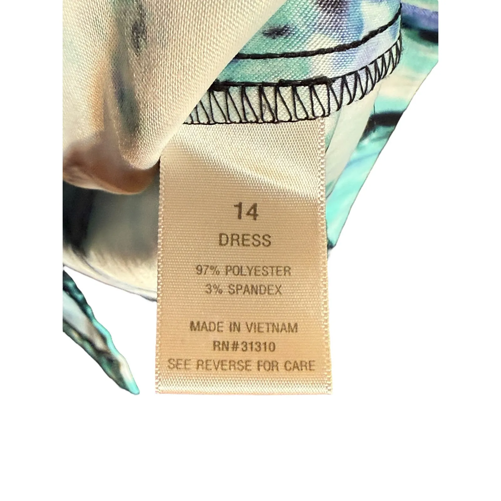 Dress Barn Blues, White, and Black Sleeveless Dress Size 14 Blue - Image 6