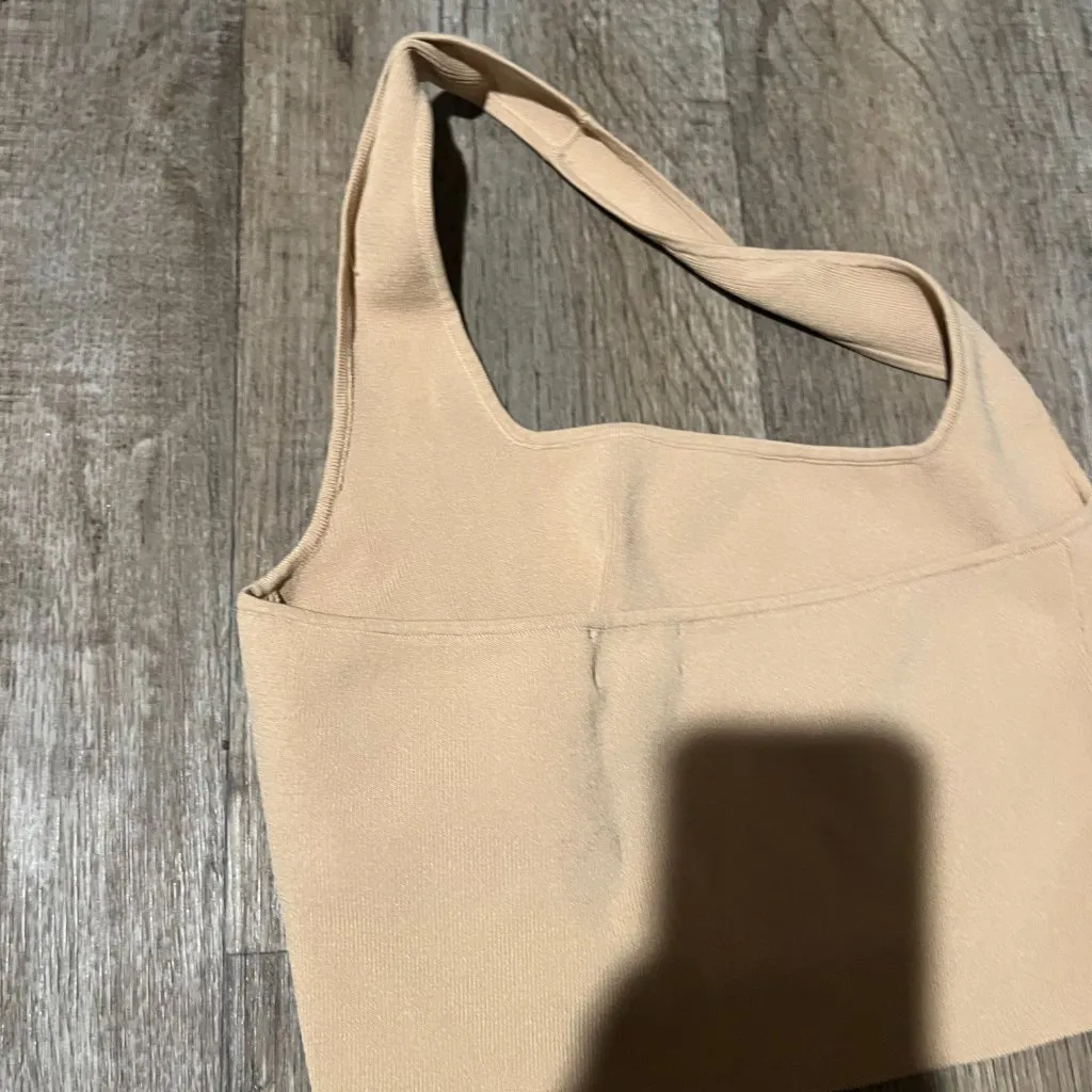 The Drop medium halter top ribbed Tan - Image 4