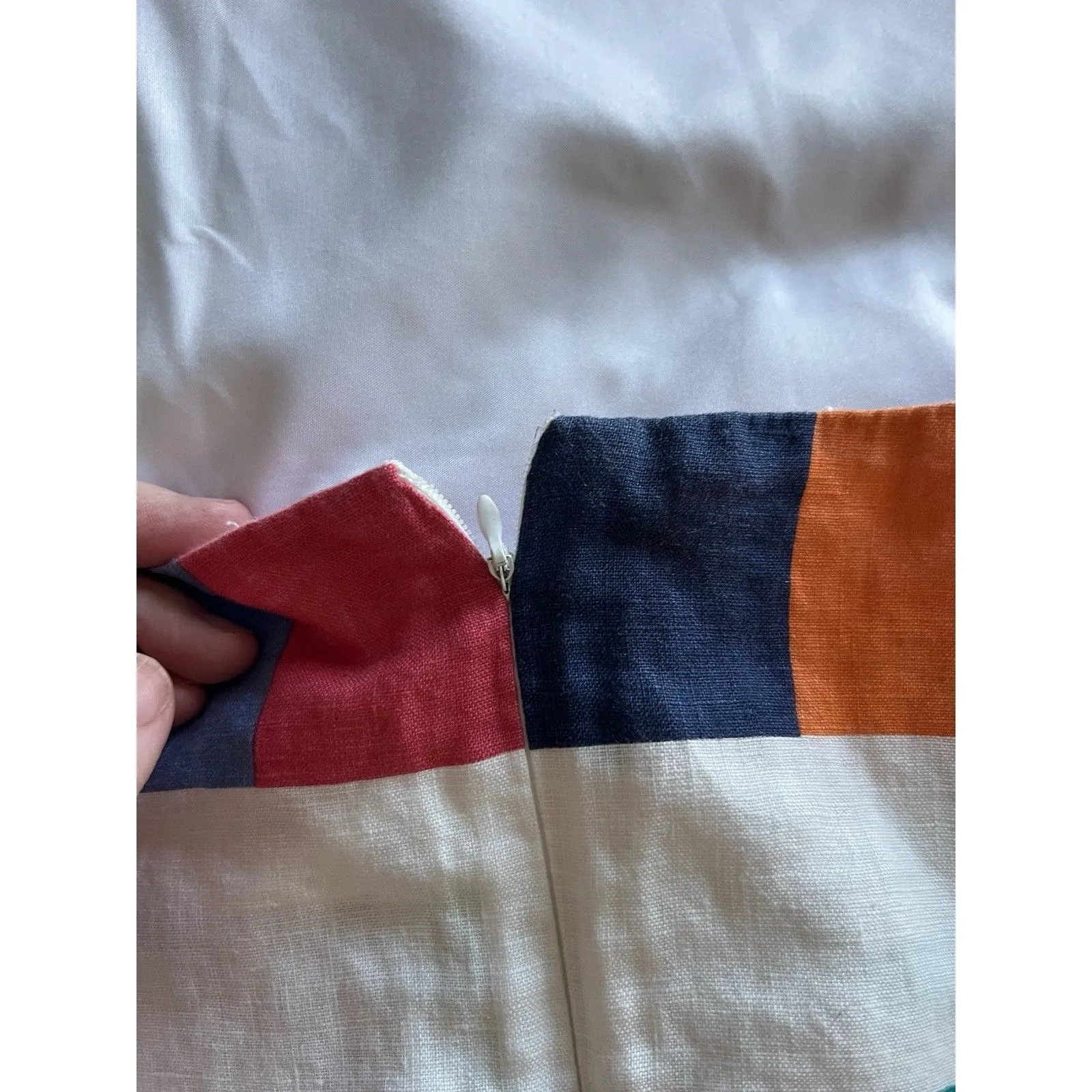 Philosophy 100% Linen Rainbow Block A-Line Sleeveless Dress Pockets Size XL - Image 4