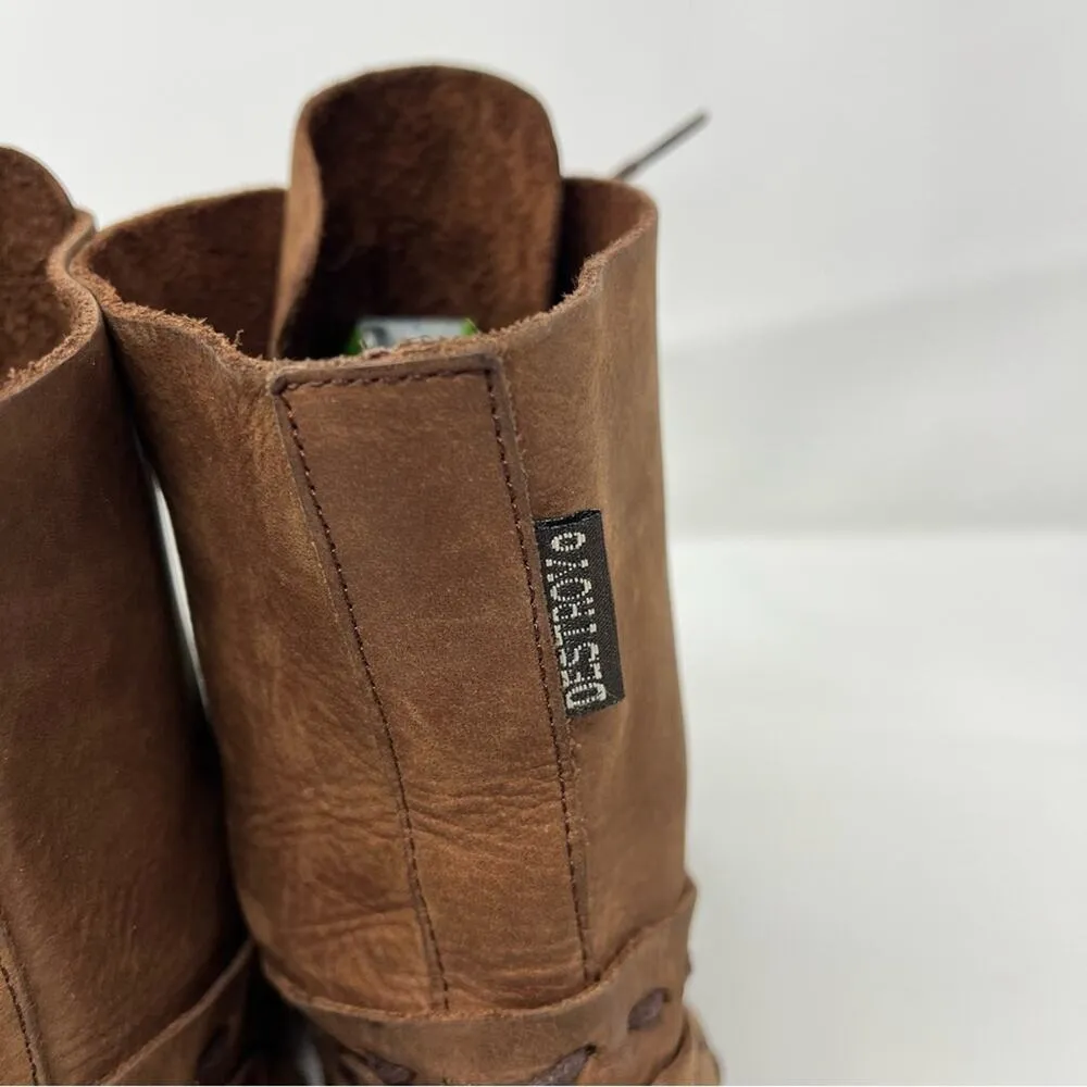 Destroy Stitch Lace Up Boots Leather Womens Size 40 / US 9 Brown - Image 5