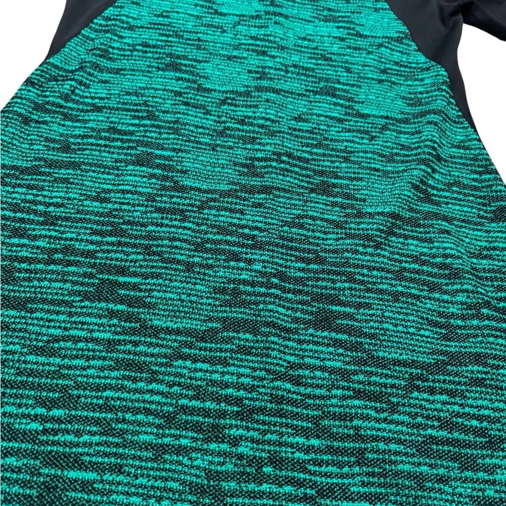 Misook Eliza Sheath Dress Size L Green Black Knee Length Short Sleeve - Image 2