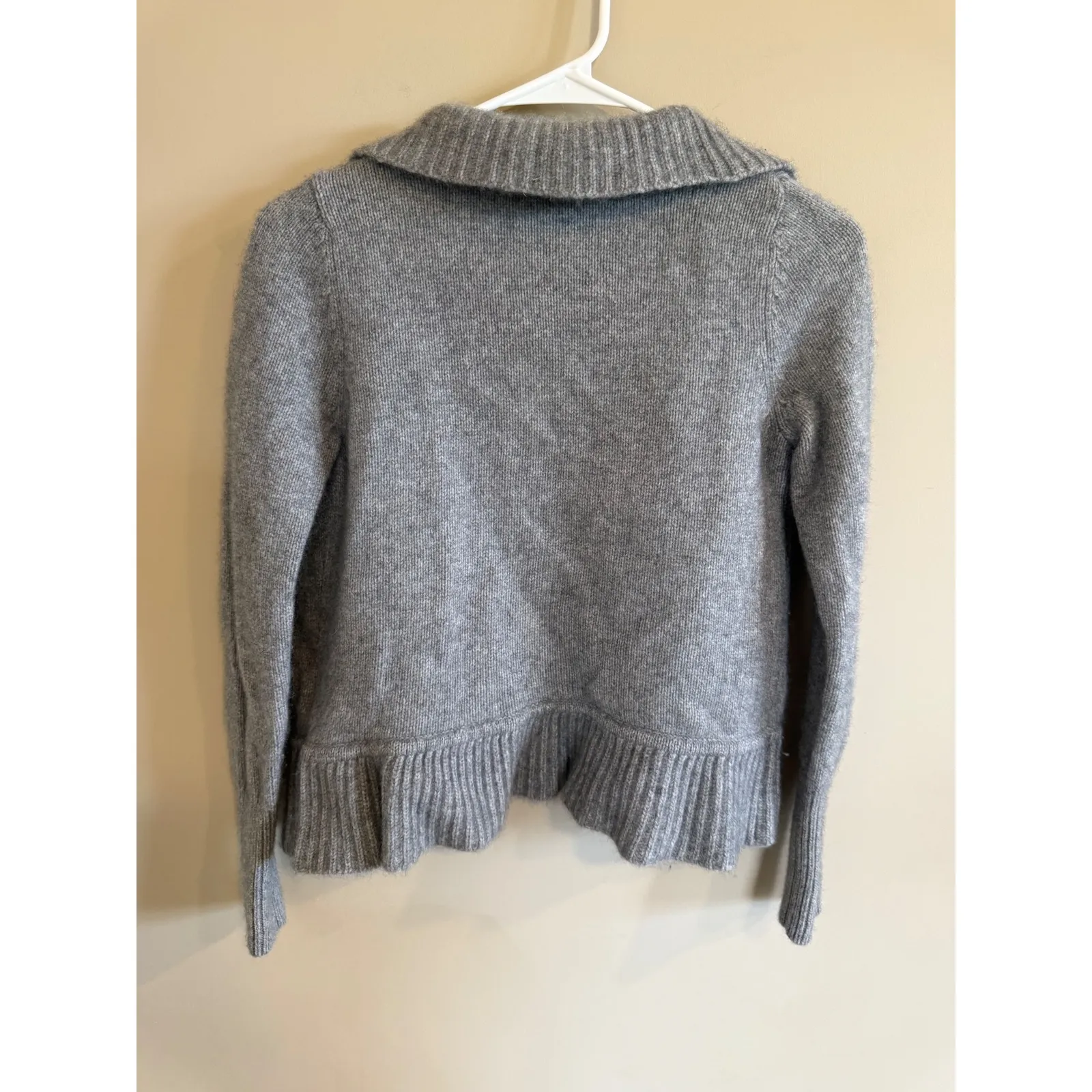 Talbots Petites Pure Cashmere Cardigan Sweater Women's Size S Grey Shawl Collar - Image 5