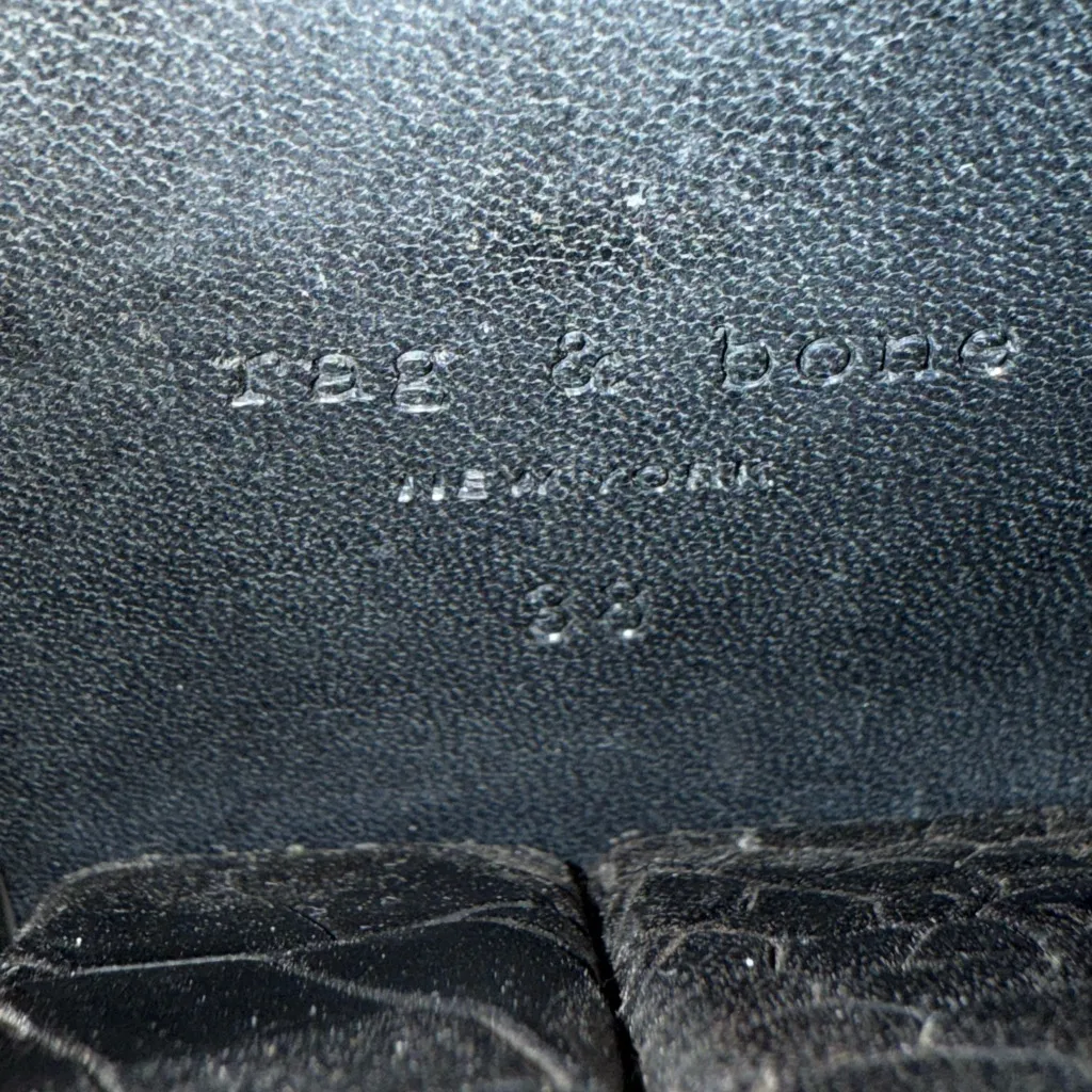 Rag & Bone Roni Rope Leather Black White Sandals Block Heel Size EU 38 / US 8 - Image 9