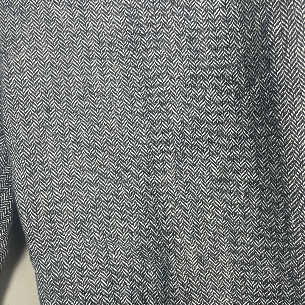 J.crew Hayden pant in Italian cotton-linen in Navy Ivory Herringbone size 12 - Image 3