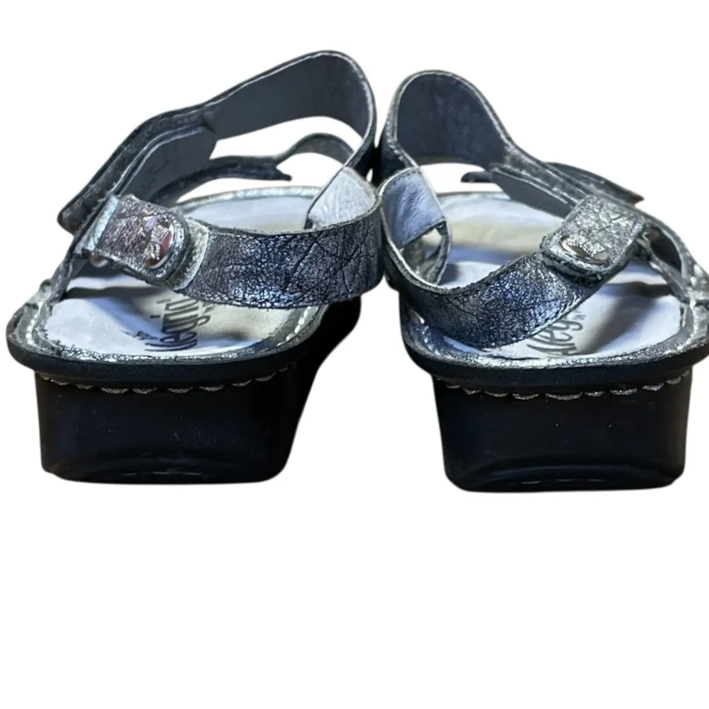 Alegria VER-565 Verona Sandals Women 36 6-6.5 Metallic Silver Disco Desert - Image 5