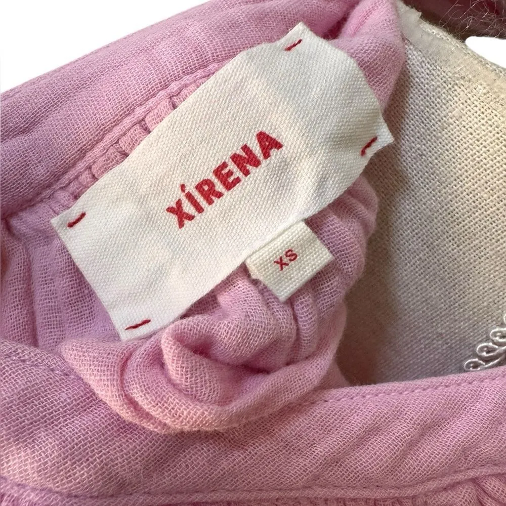 XIRENA Jude Cotton Gauze Mini Dress In Lilac Pink XS - Image 4