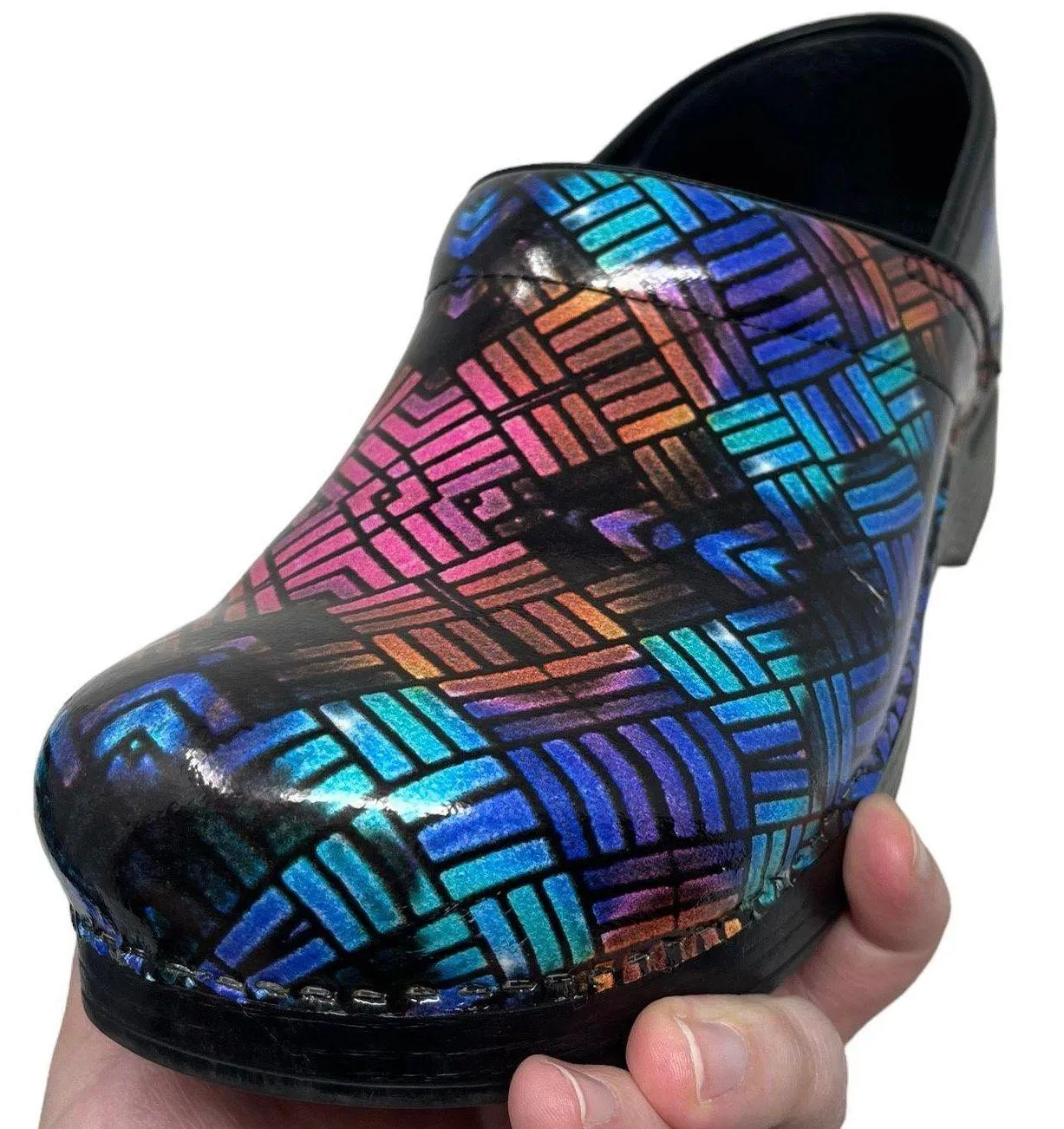 Dansko Womens Professional Color Weave Patent Leather Clog Shoes Sz 41 (10.5-11) - Image 6