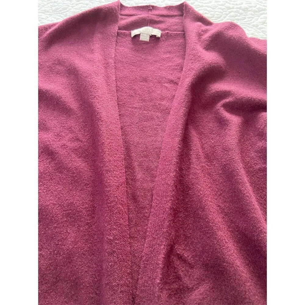 Evolution Open Cardigan Sweater Dark Burgundy Size S - Image 5