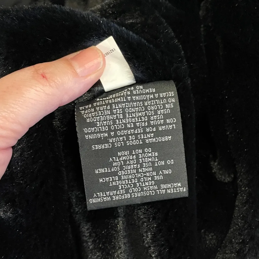 Heatkeep Black Quilted Puffer Jacket Faux Fur Women Size L Size L - Image 5