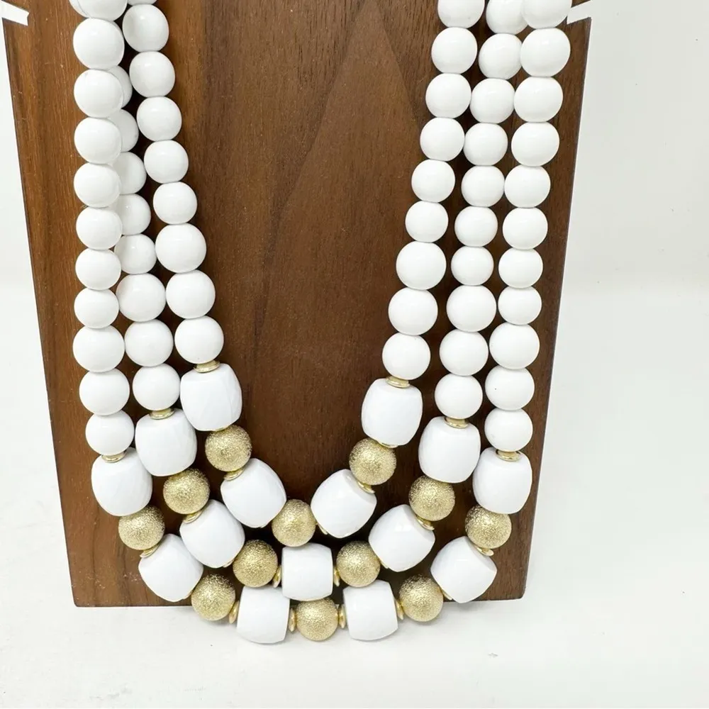 NOIR JEWELRY Three Strand Necklace & Earring Set NEW - Image 5