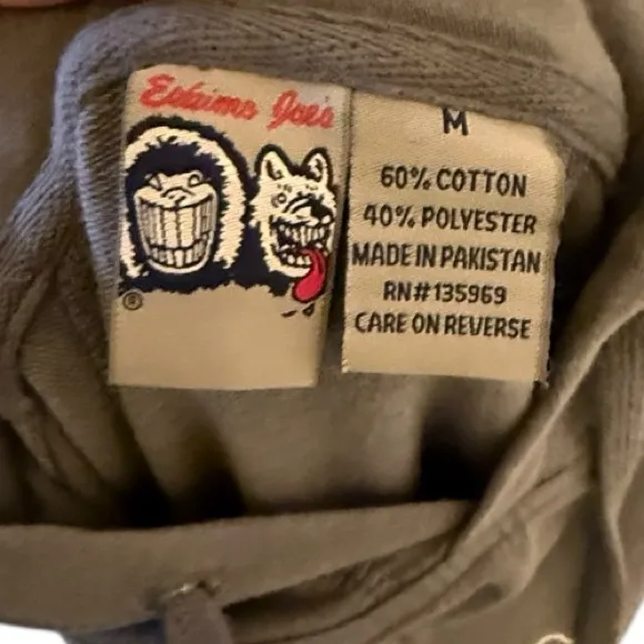 Eskimo Joe's Pullover Hoody Sweatshirt Gray Size M - Image 5