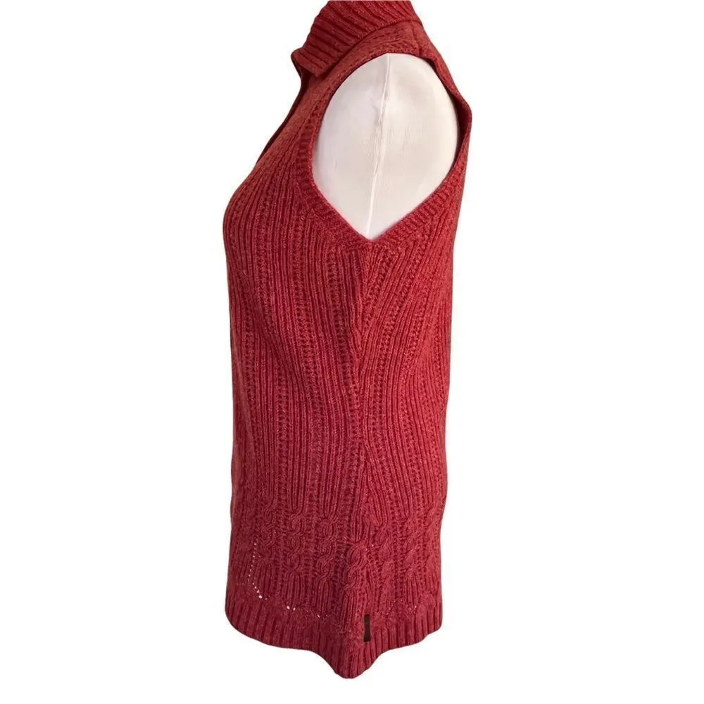 Woolrich 100% Lamb’s Wool Sleeveless Cardigan S NWT - Image 3