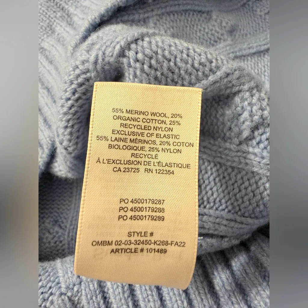 Aritzia Sunday Best blue Jones Sweater long sleeve fisherman cable knit wool - Image 5