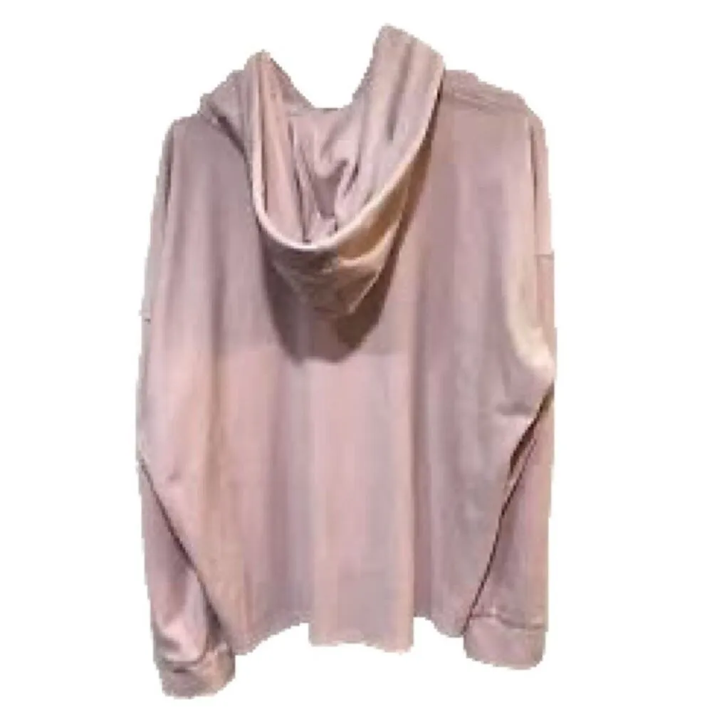 DNKY women’s size medium pink velour pullover hoodie athleisure wear casual . - Image 4