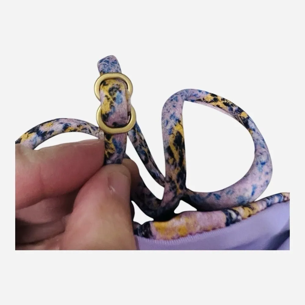 L Space Women’s Bikini Set Size XS Purple Adjustable Top Made In USA - Image 3