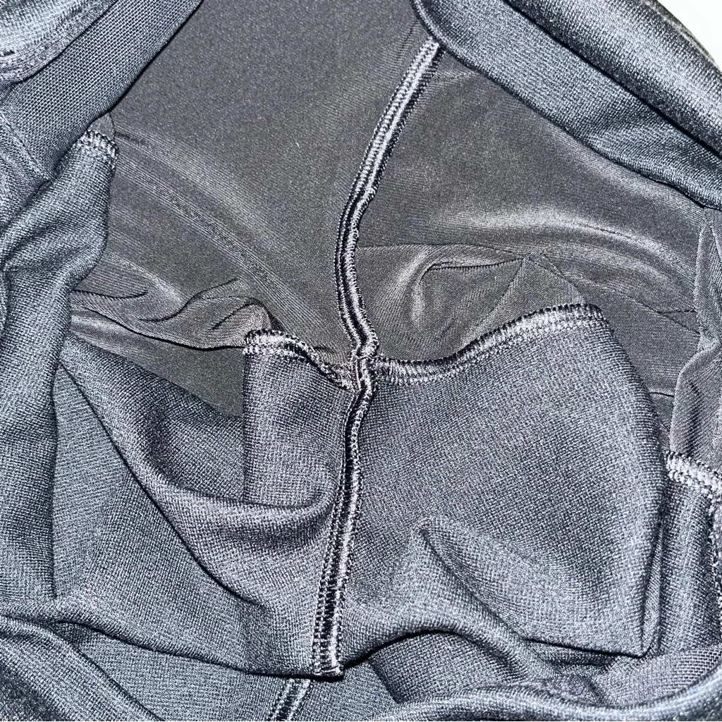 Assets by Spanx Black Faux Leather Leggings Tights Pants size Large - Image 6