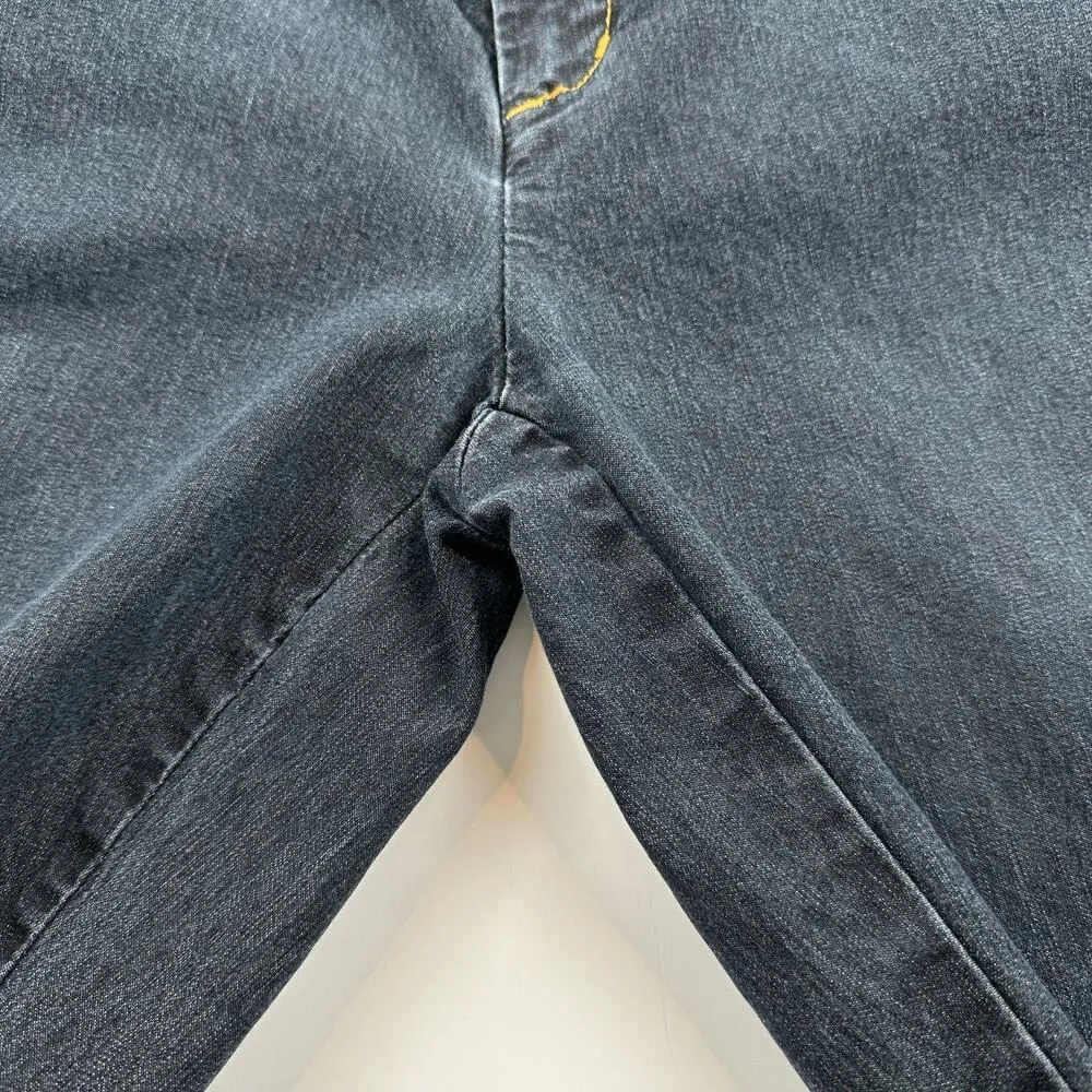 Bisou Bisou Michele Bohbot Flare Blue Jeans Contrast Stitching Size 4 Y2K - Image 8