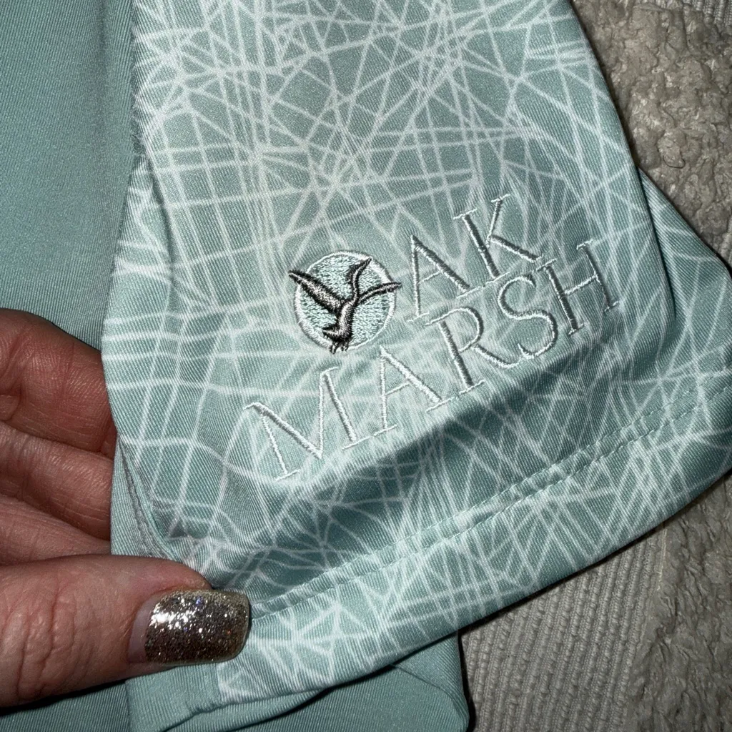 Adidas Mint Green Polo with Patterned Sleeves - Image 3